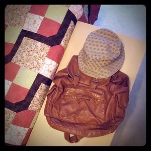 Dooney&Bourke hat with leather backpack